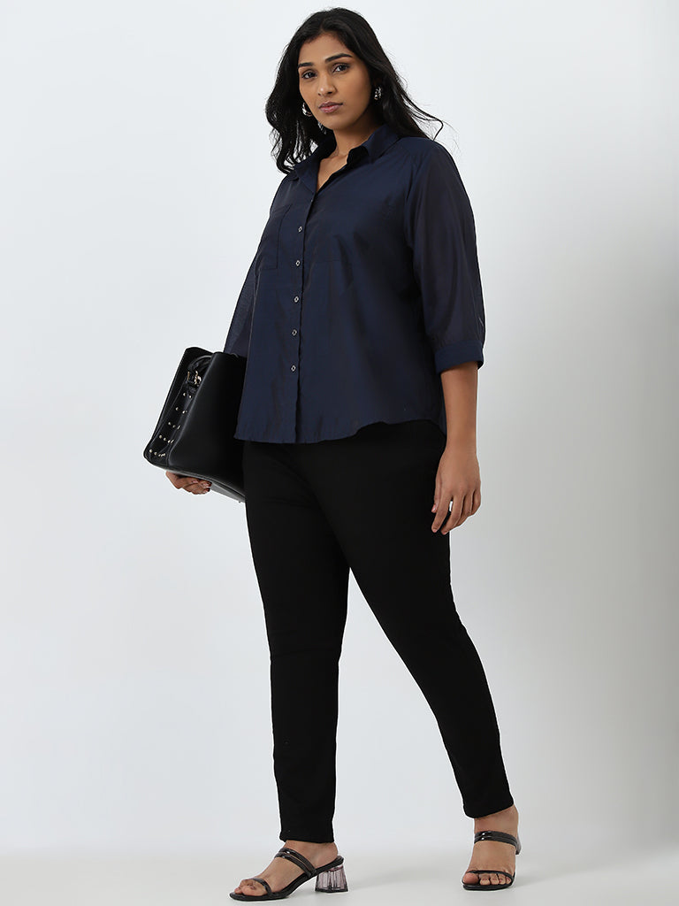 Gia Solid Navy Shirt