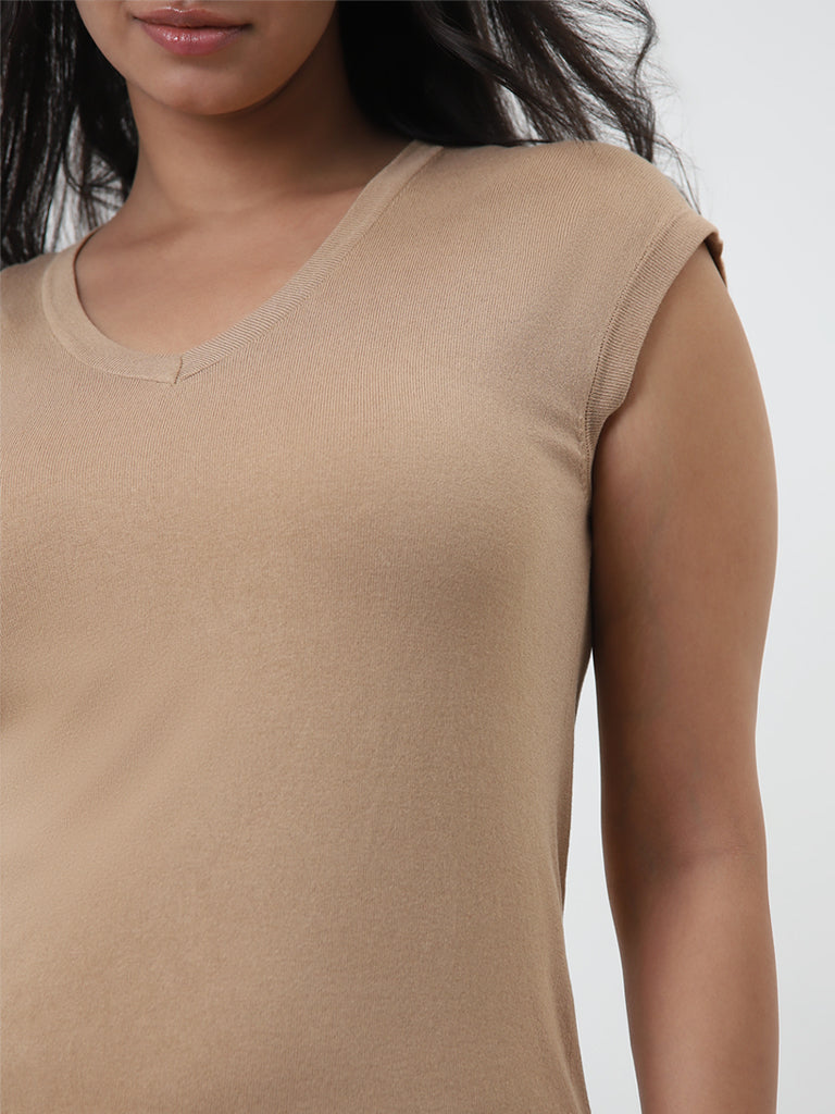 Gia Beige Vest T-Shirt