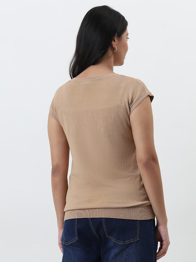 Gia Beige Vest T-Shirt