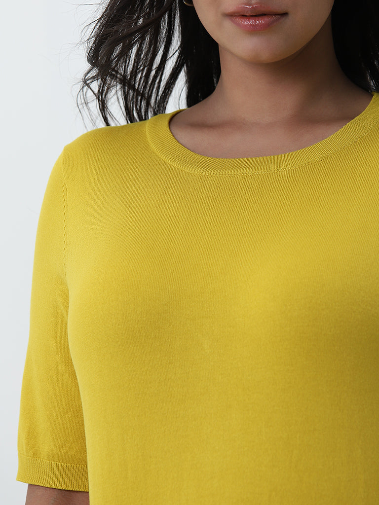 Gia Yellow Knitted T-Shirt