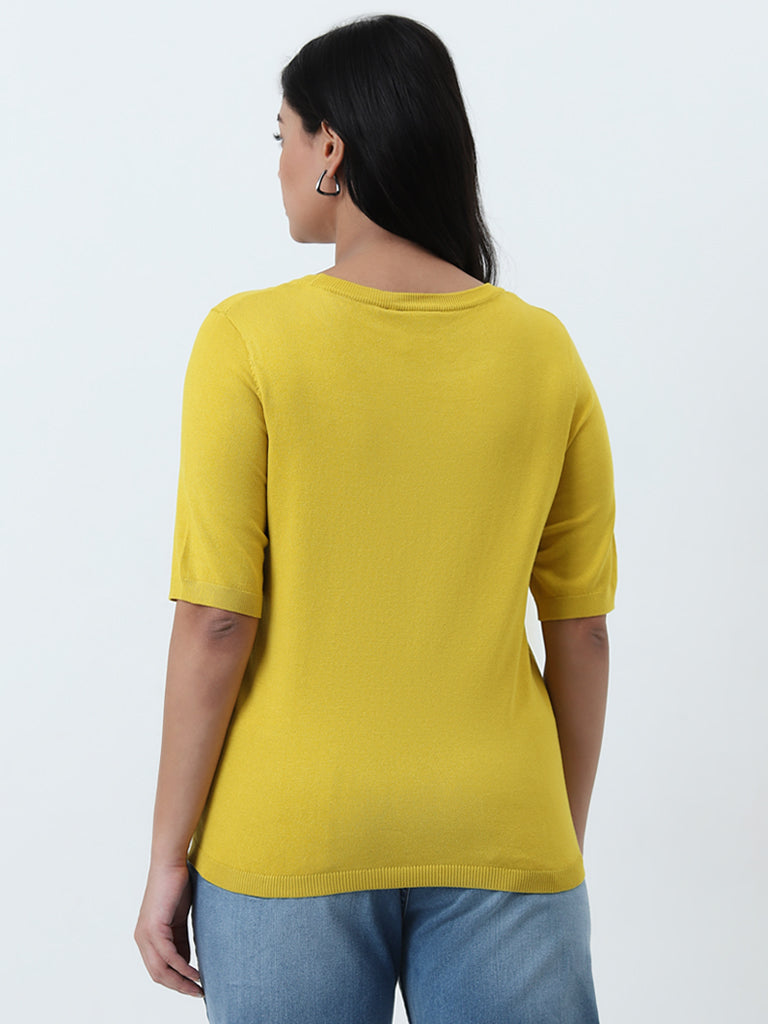 Gia Yellow Knitted T-Shirt