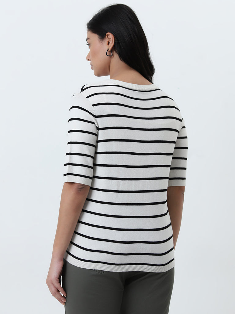 Gia Black & White Striped T-Shirt