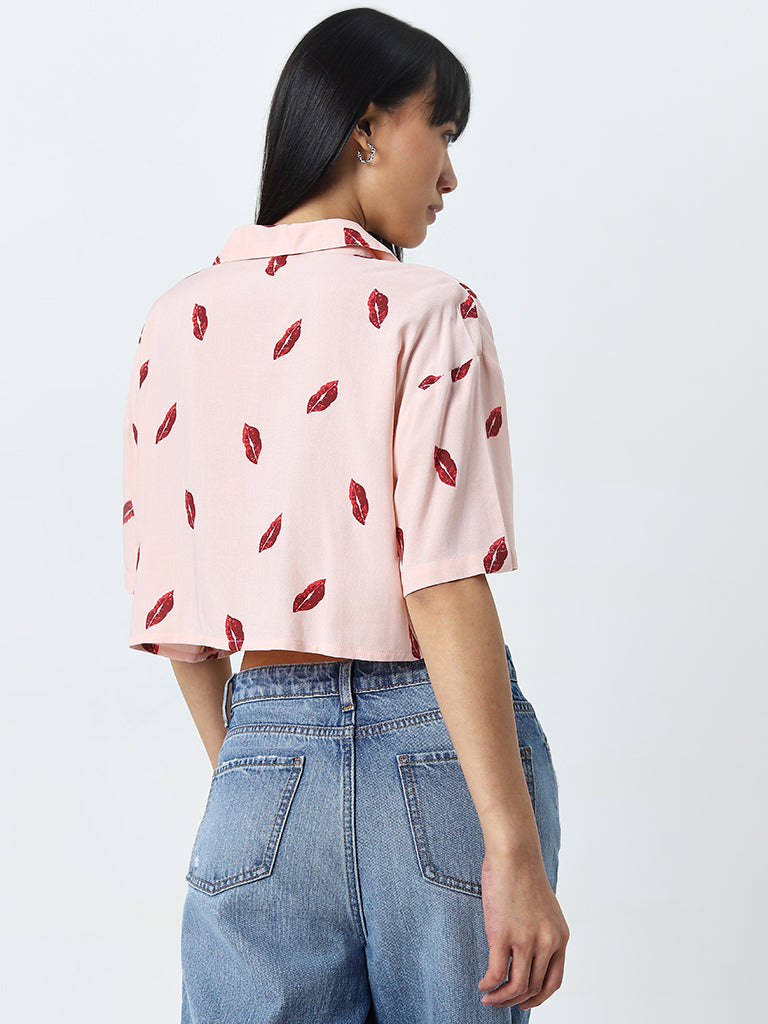 Nuon Light Pink Printed Shirt