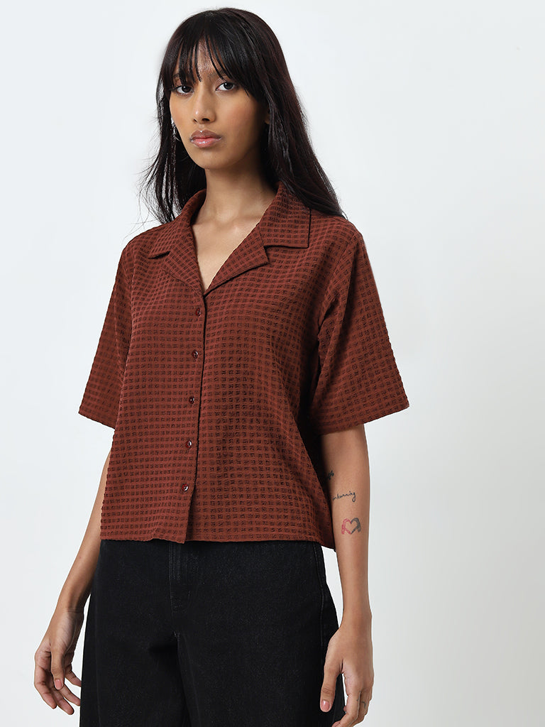 Nuon Brown Textured Shirt