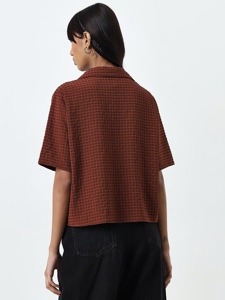 Nuon Brown Textured Shirt