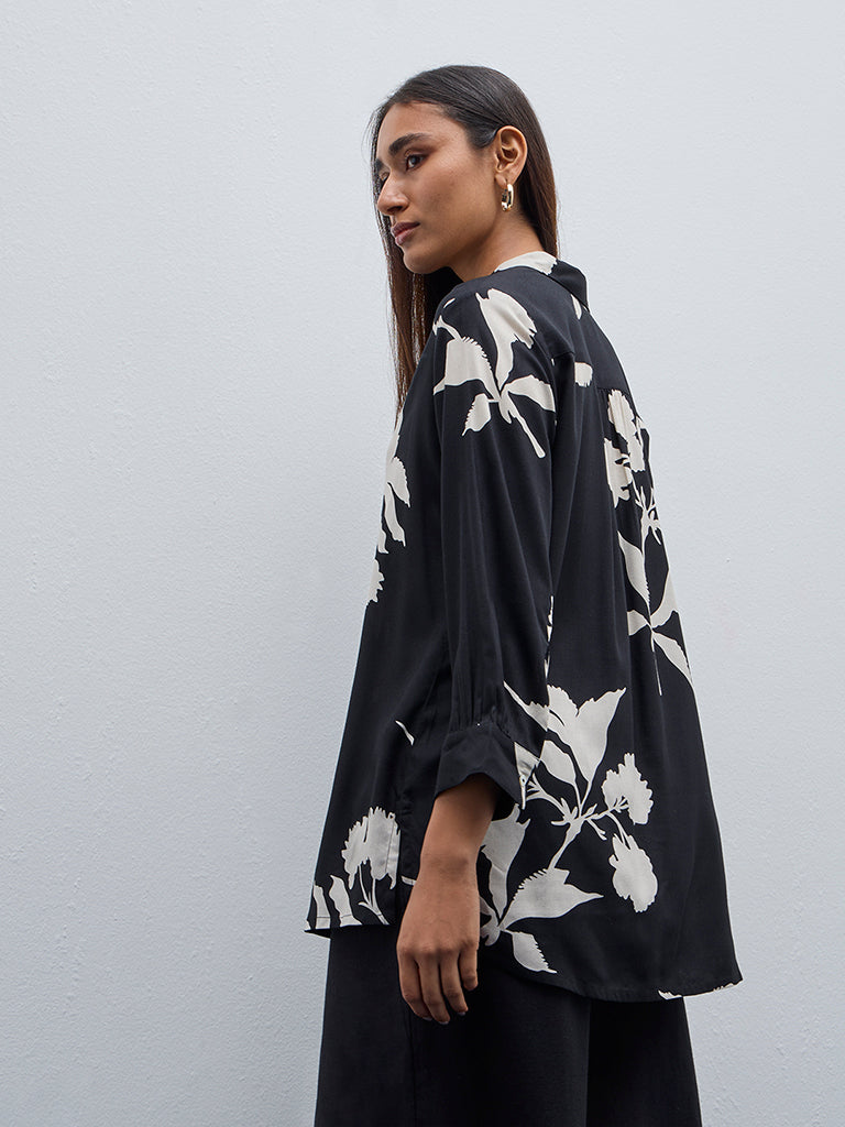 Black floral tunic online