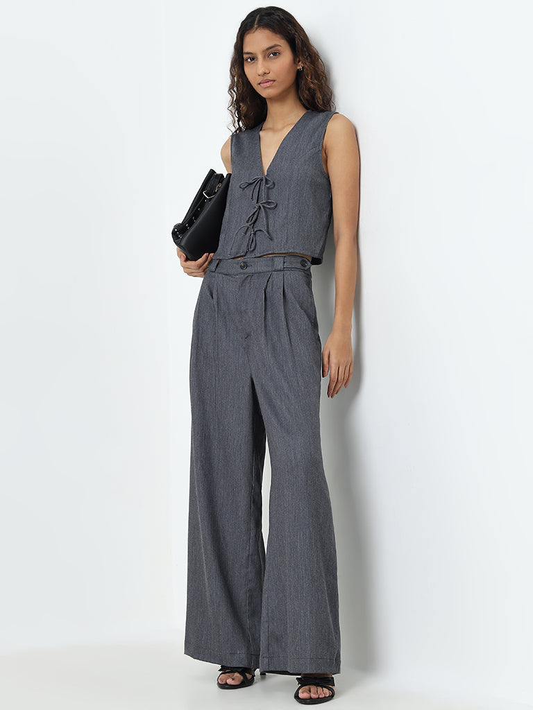 Nuon Dark Grey High-Rise Trousers