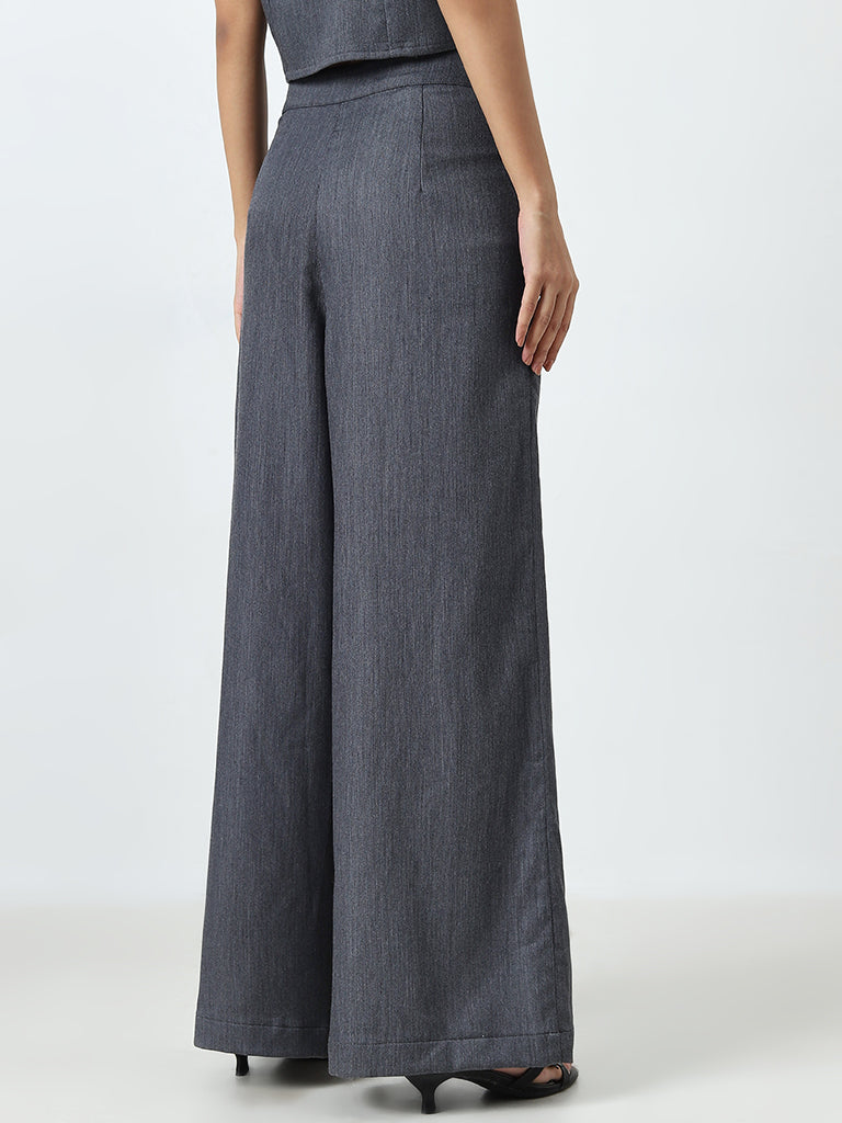 Nuon Dark Grey High-Rise Trousers