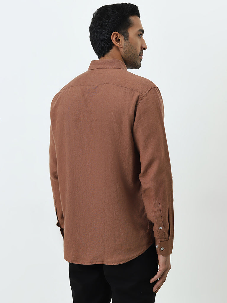 Ascot Tan Relaxed-Fit Linen Shirt