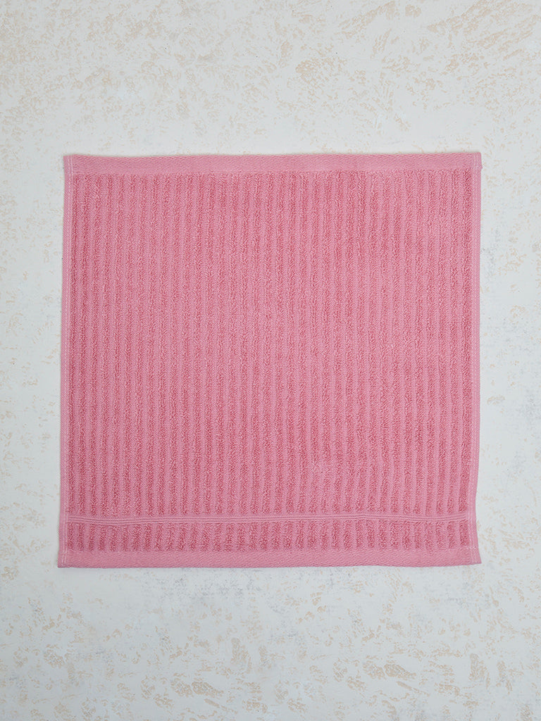 Westside Home Dusty Pink Self-Striped Face Towel - (Set of 2)