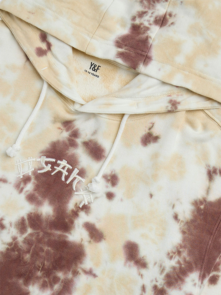 Y&F Kids Brown Tie-Dye Patterned Cotton Sweatshirt