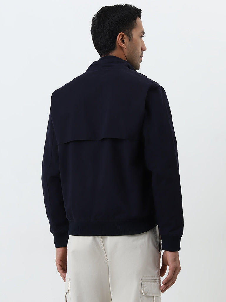 WES Casuals Navy Relaxed-Fit Cotton Jacket