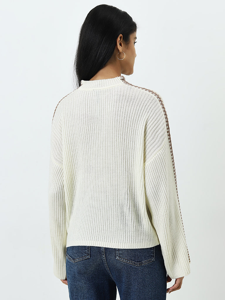 LOV Off-White Ribbed Sweater