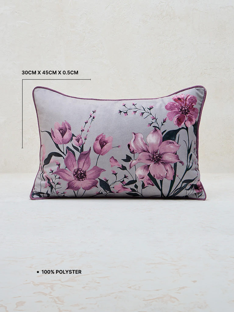 Westside Home Lilac Floral Printed Cushion Cover