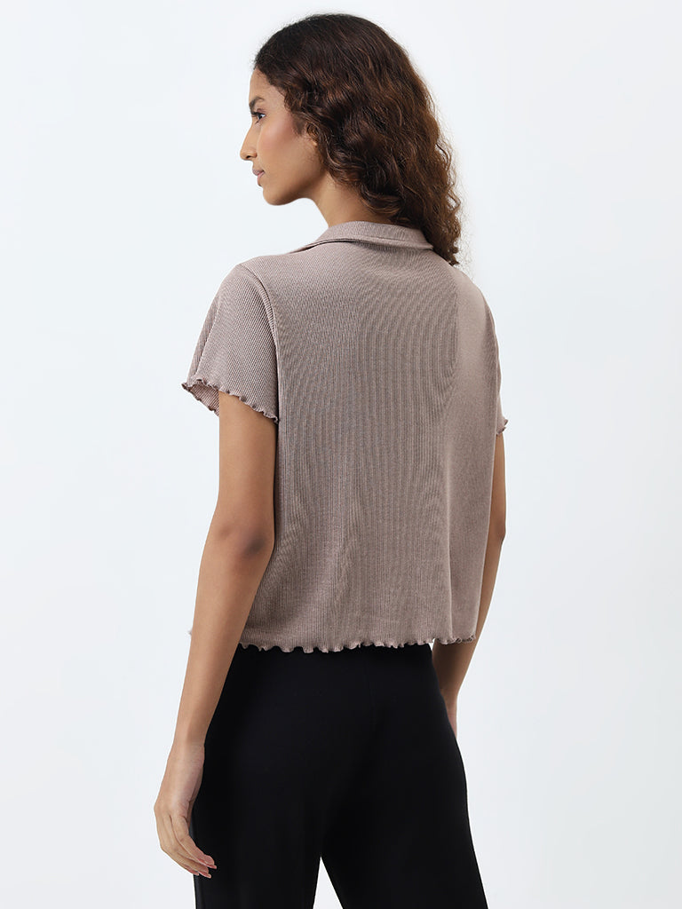 Superstar Light Taupe Ribbed Shirt