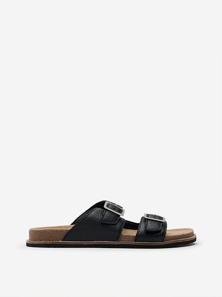 SOLEPLAY Black Slip-On Sandals