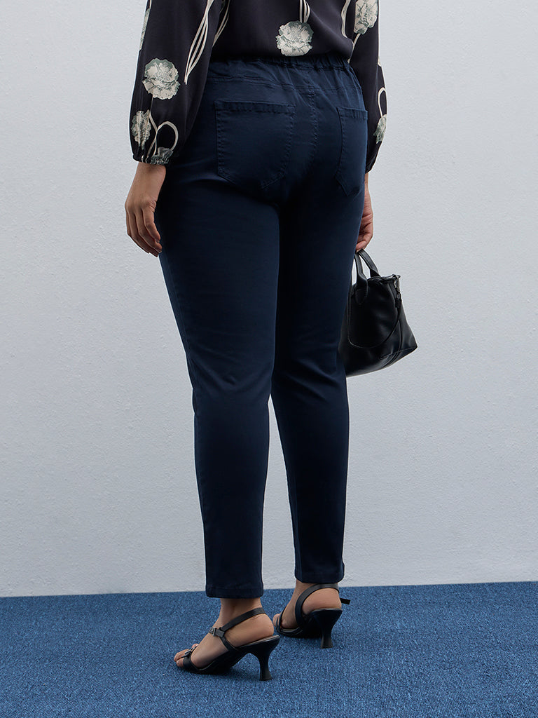 Gia Navy High-Rise Denim Jeggings