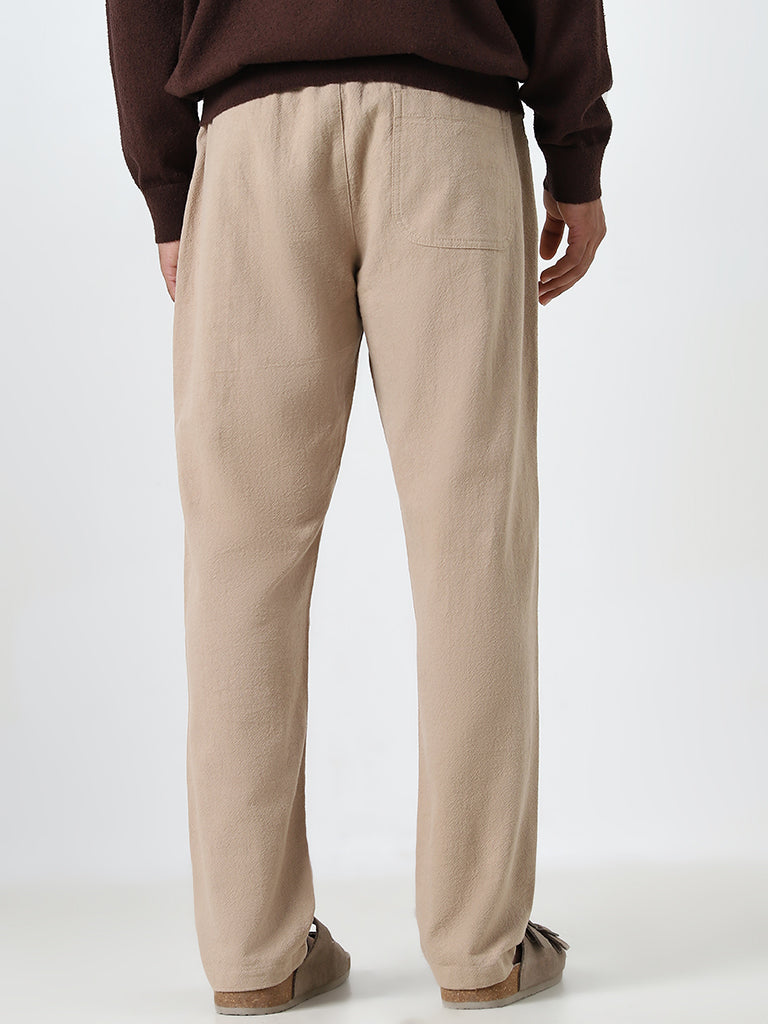 ETA Taupe Relaxed-Fit Mid-Rise Cotton Chinos