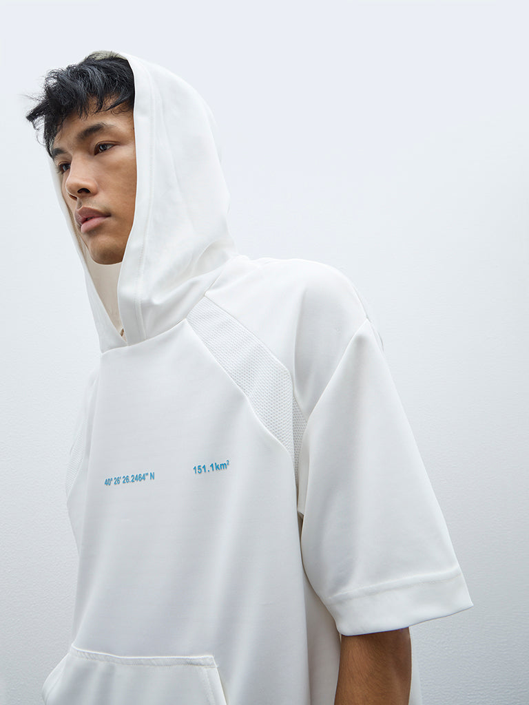 Studiofit White Text Design Relaxed-Fit Sweatshirt