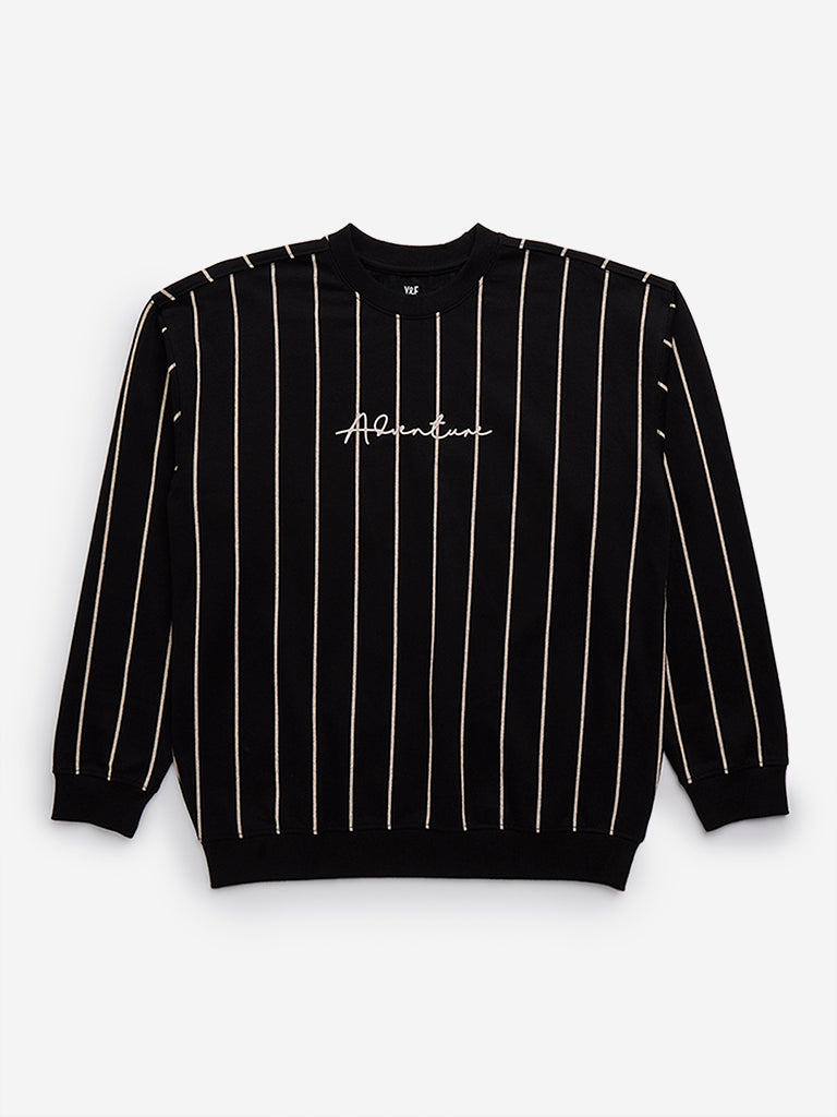 Y&F Kids Black Striped Sweatshirt