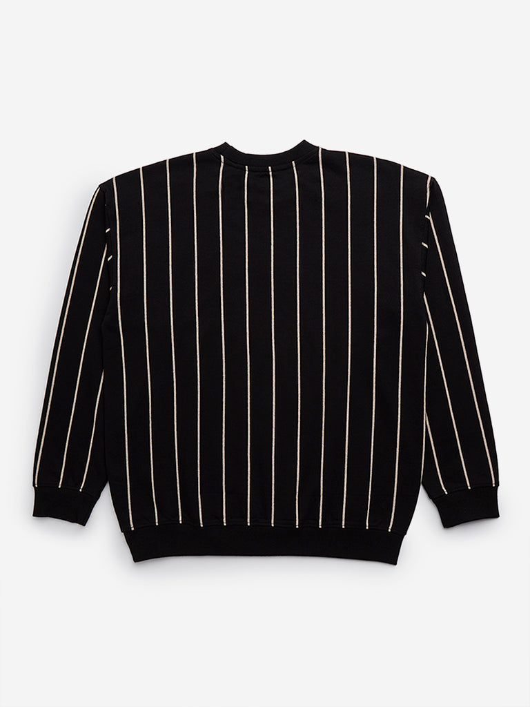 Y&F Kids Black Striped Sweatshirt