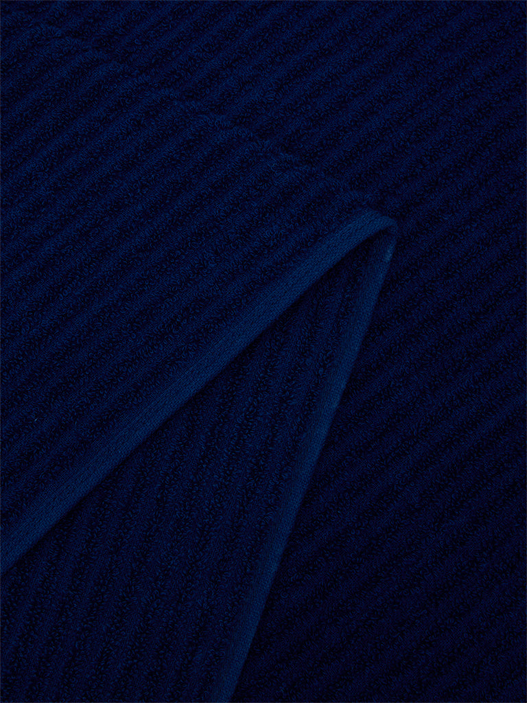 Westside Home Dark Blue Self-Striped Bath Towel