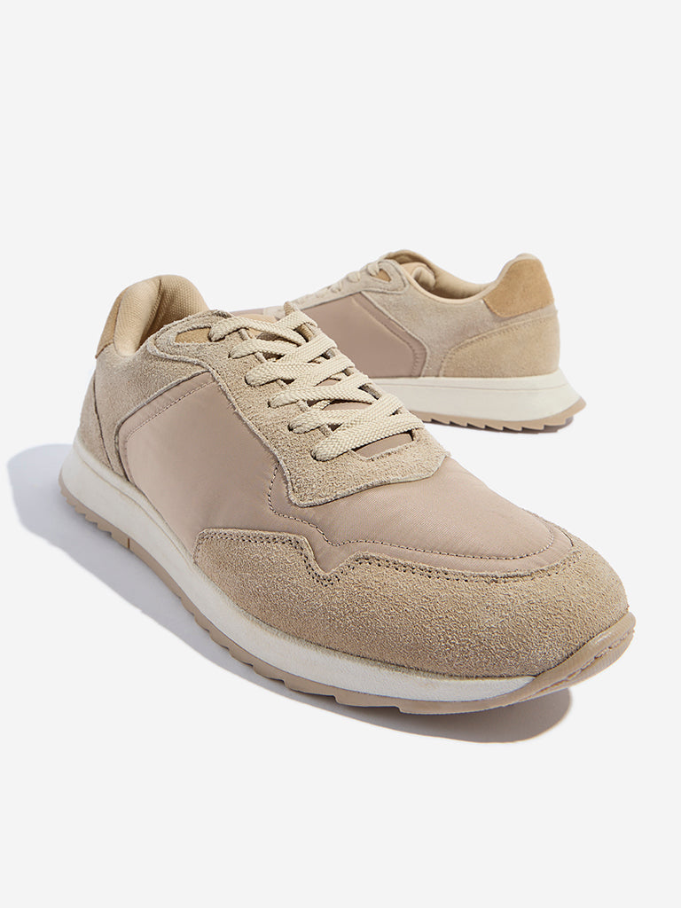 SOLEPLAY Beige Lace-Up Sneakers