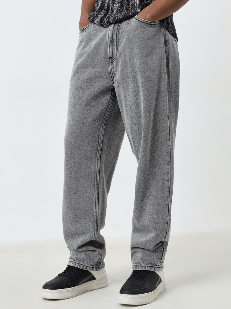 Nuon Grey Relaxed - Fit Mid - Rise Jeans