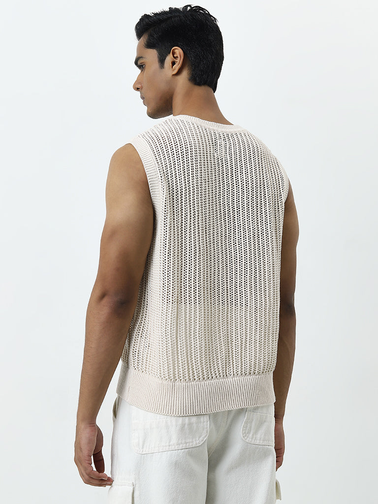 Nuon Off-White Knit-Textured Relaxed-Fit T-Shirt