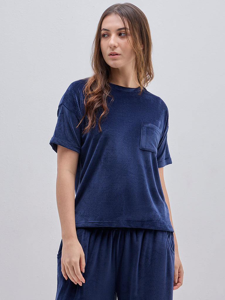 Wunderlove Navy Corduroy Top