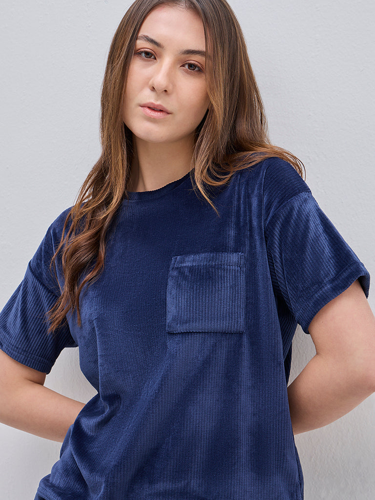 Wunderlove Navy Corduroy Top