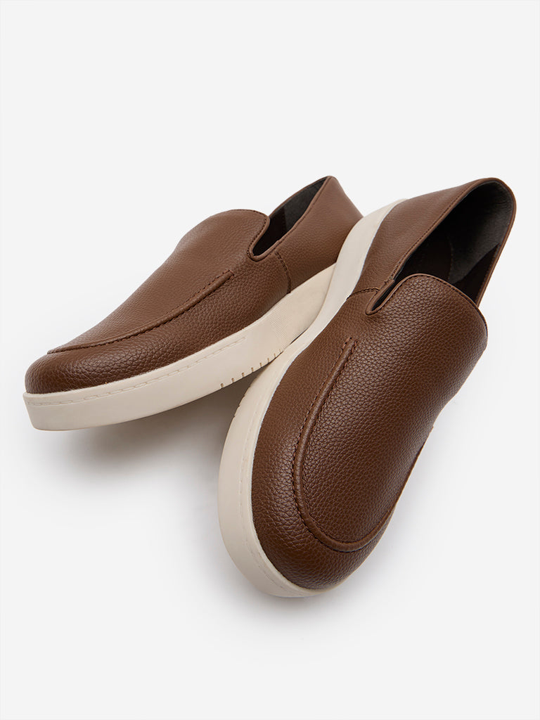 SOLEPLAY Tan Slip-On Loafers