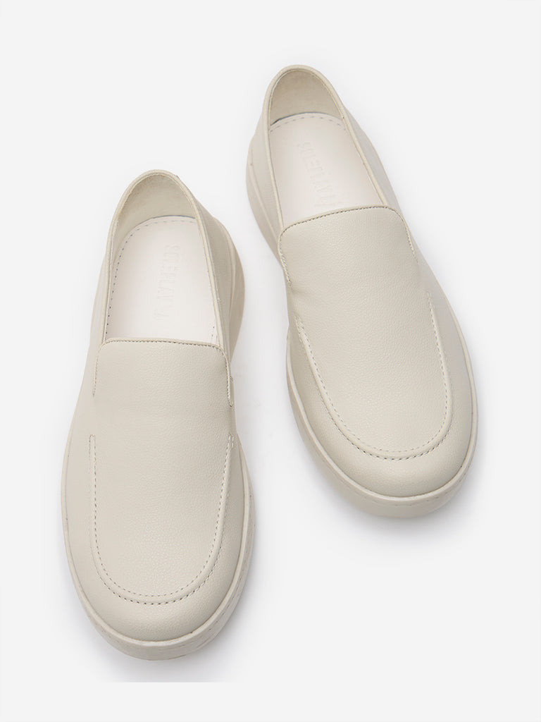 SOLEPLAY White Slip-On Loafers