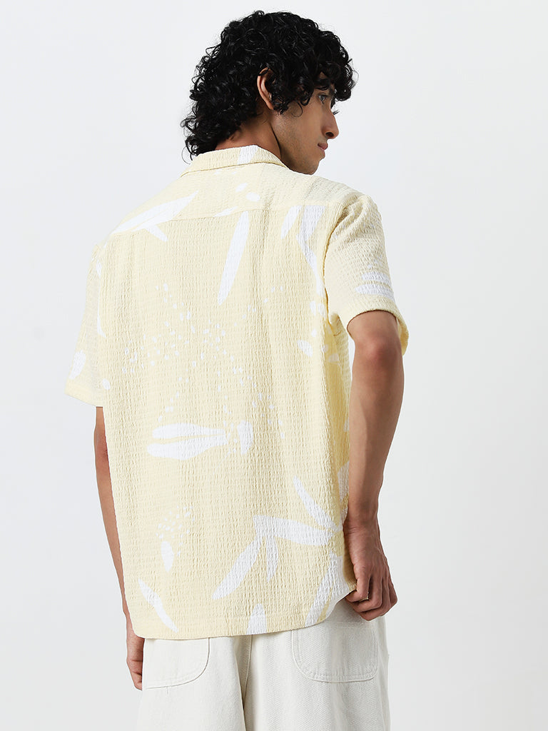 Nuon Yellow Abstract Printed Relaxed Fit Shirt