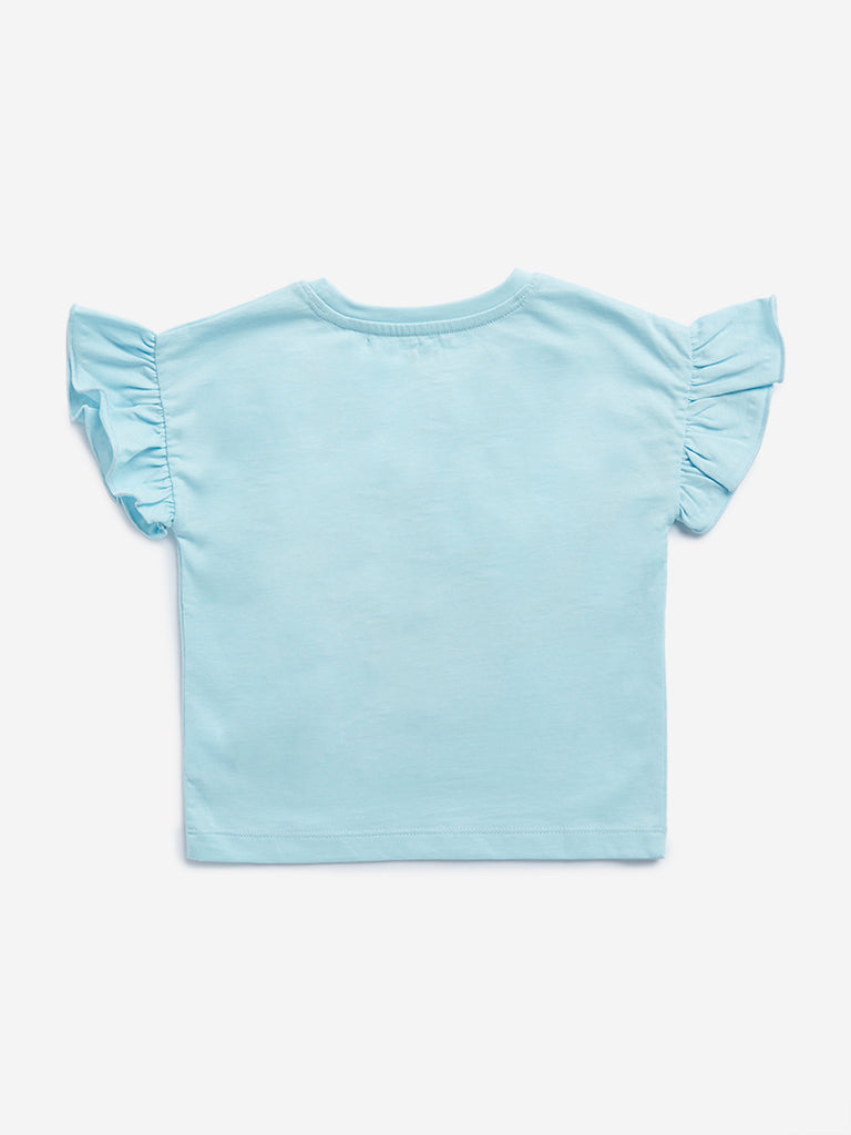 HOP Kids Aqua Fruit Embellished T-Shirt