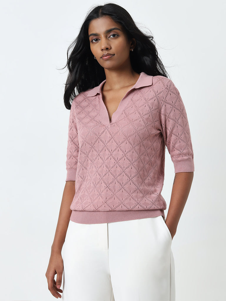 Wardrobe Dusty Pink Knitted Top