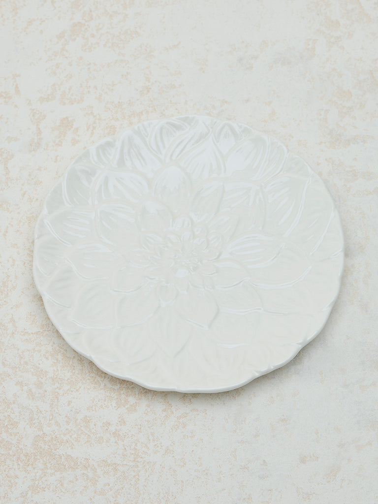 Westside Home White Tropical Design Porcelain Plate