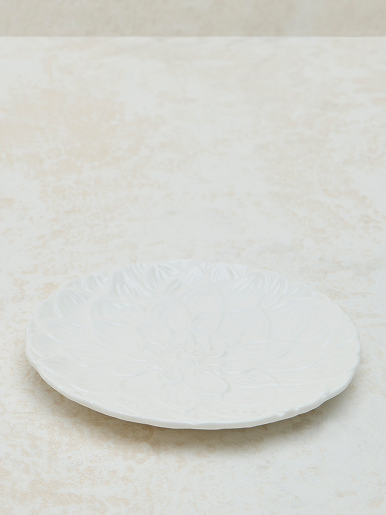 Westside Home White Tropical Design Porcelain Plate