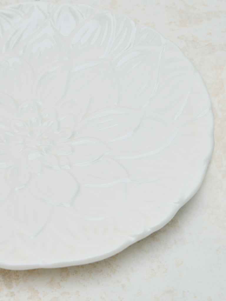 Westside Home White Tropical Design Porcelain Plate