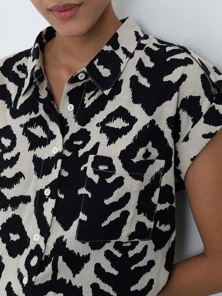 LOV Off-White Abstract Patterned Shirt