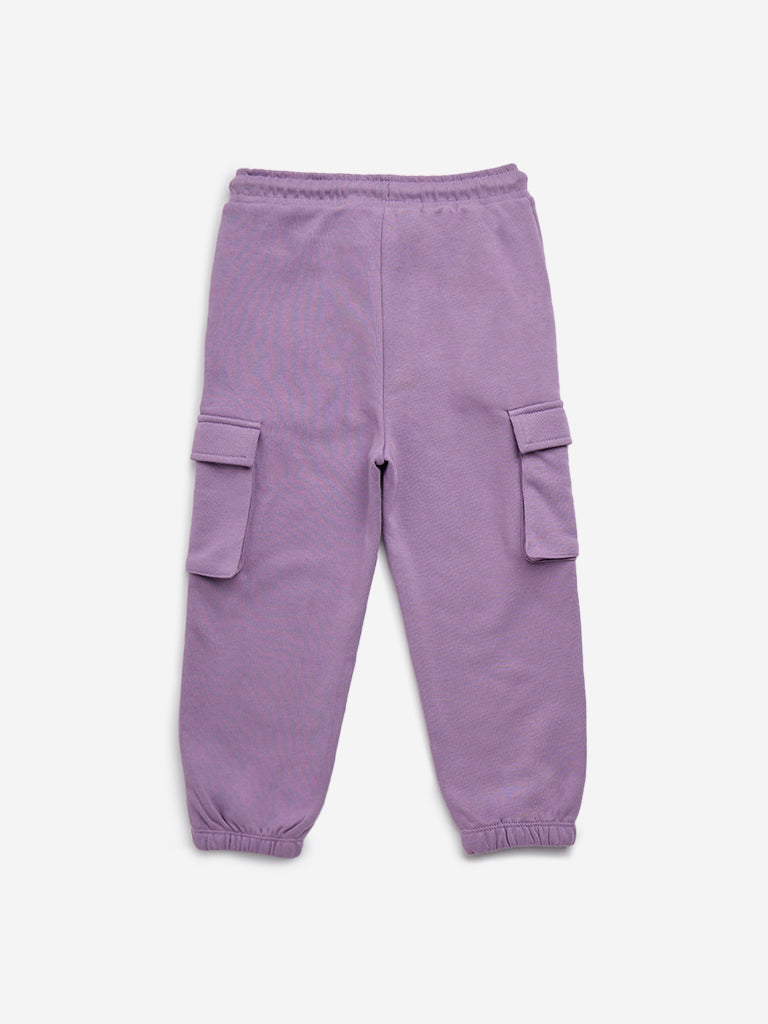 HOP Kids Lilac Floral Cargo Style Joggers