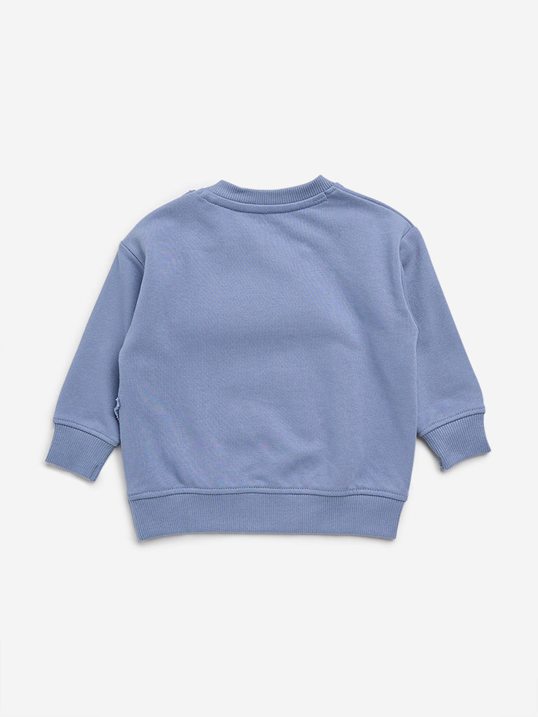 HOP Baby Blue Applique-Detailed Sweatshirt