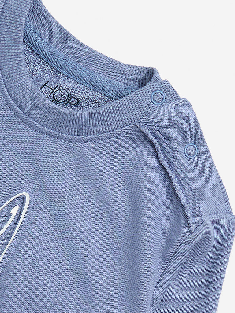 HOP Baby Blue Applique-Detailed Sweatshirt