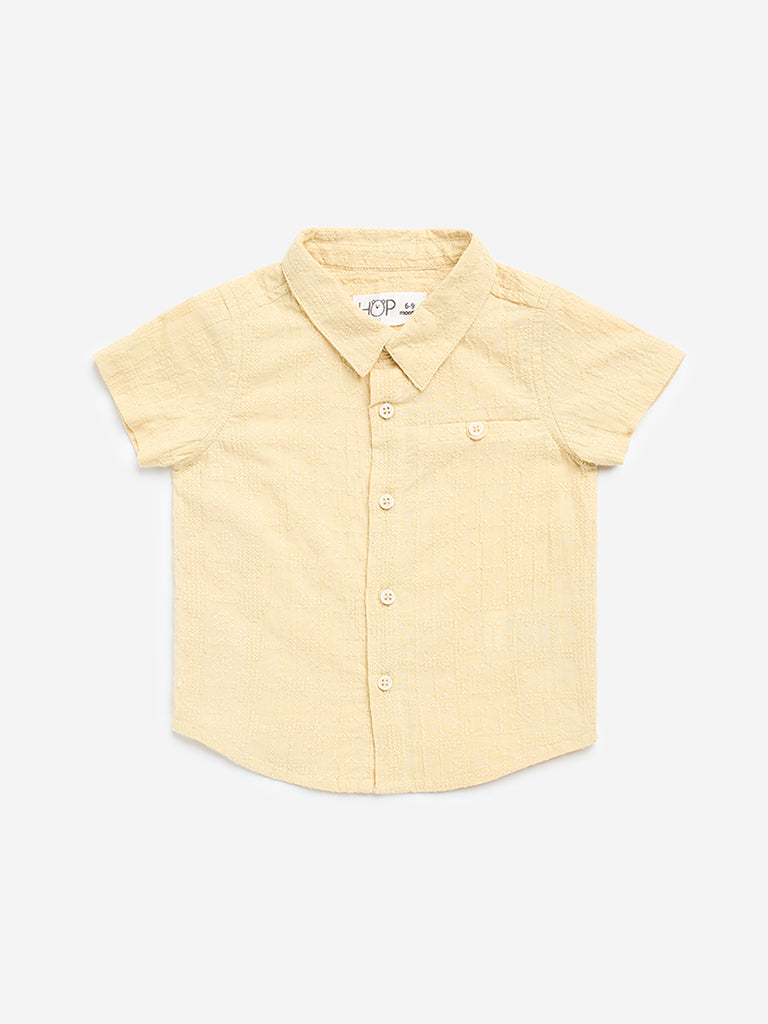 HOP Baby Yellow Embroidered Cotton Shirt