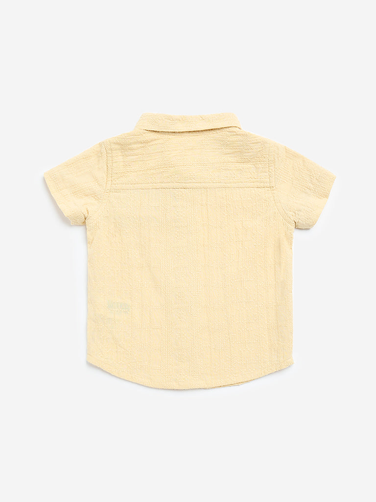 HOP Baby Yellow Embroidered Cotton Shirt