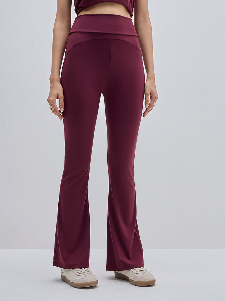 LOV Burgundy Bootcut High-Rise Pants