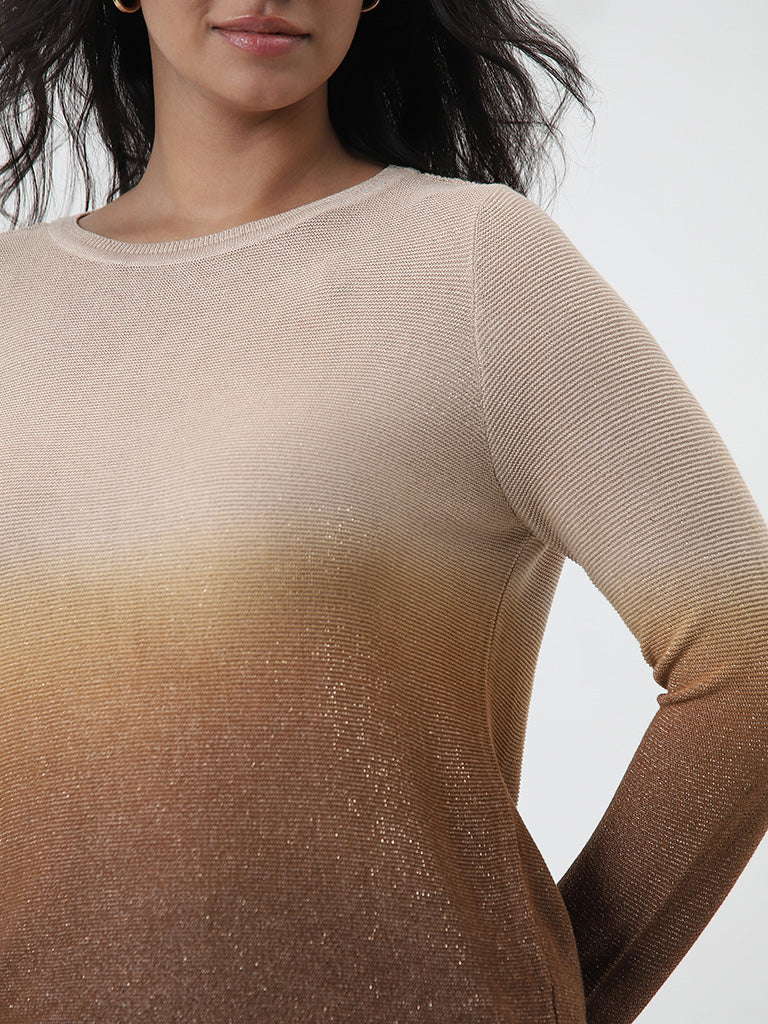 Gia Beige Shimmery Sweater