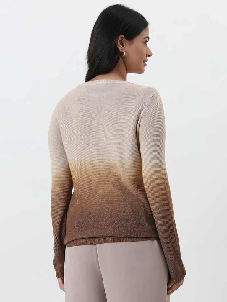 Gia Beige Shimmery Sweater