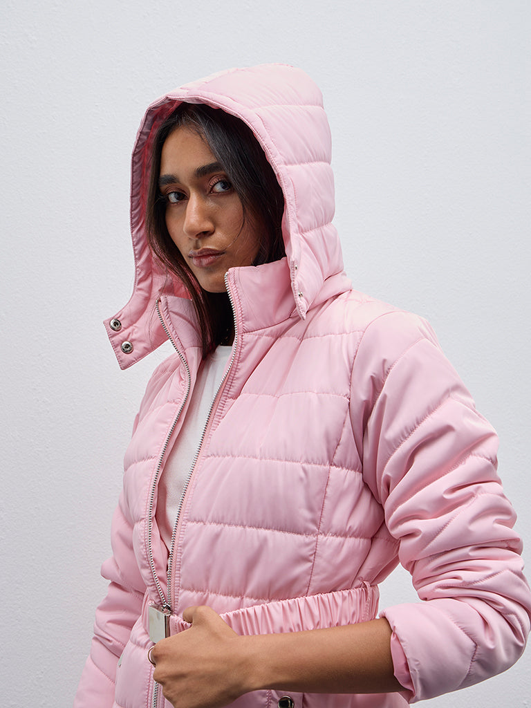 LOV Pink Quilted Puffer Jacket