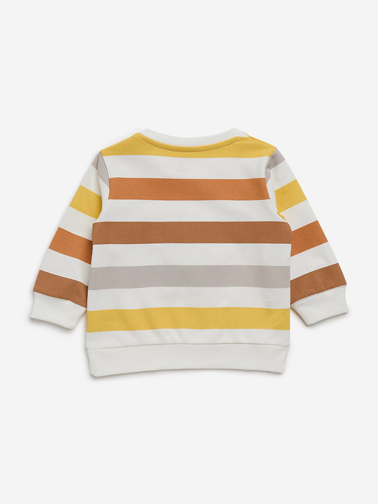 HOP Baby Multicolour Striped Cotton T-Shirt